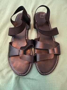 Black Strappy Flat Sandals